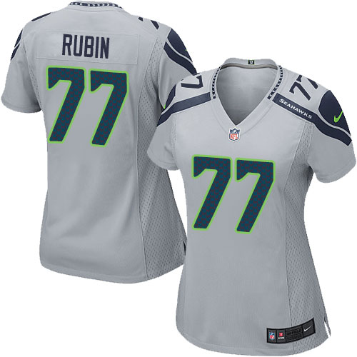 Women's Game Ahtyba Rubin Nike Jersey Grey Alternate - #77 NFL Seattle Seahawks